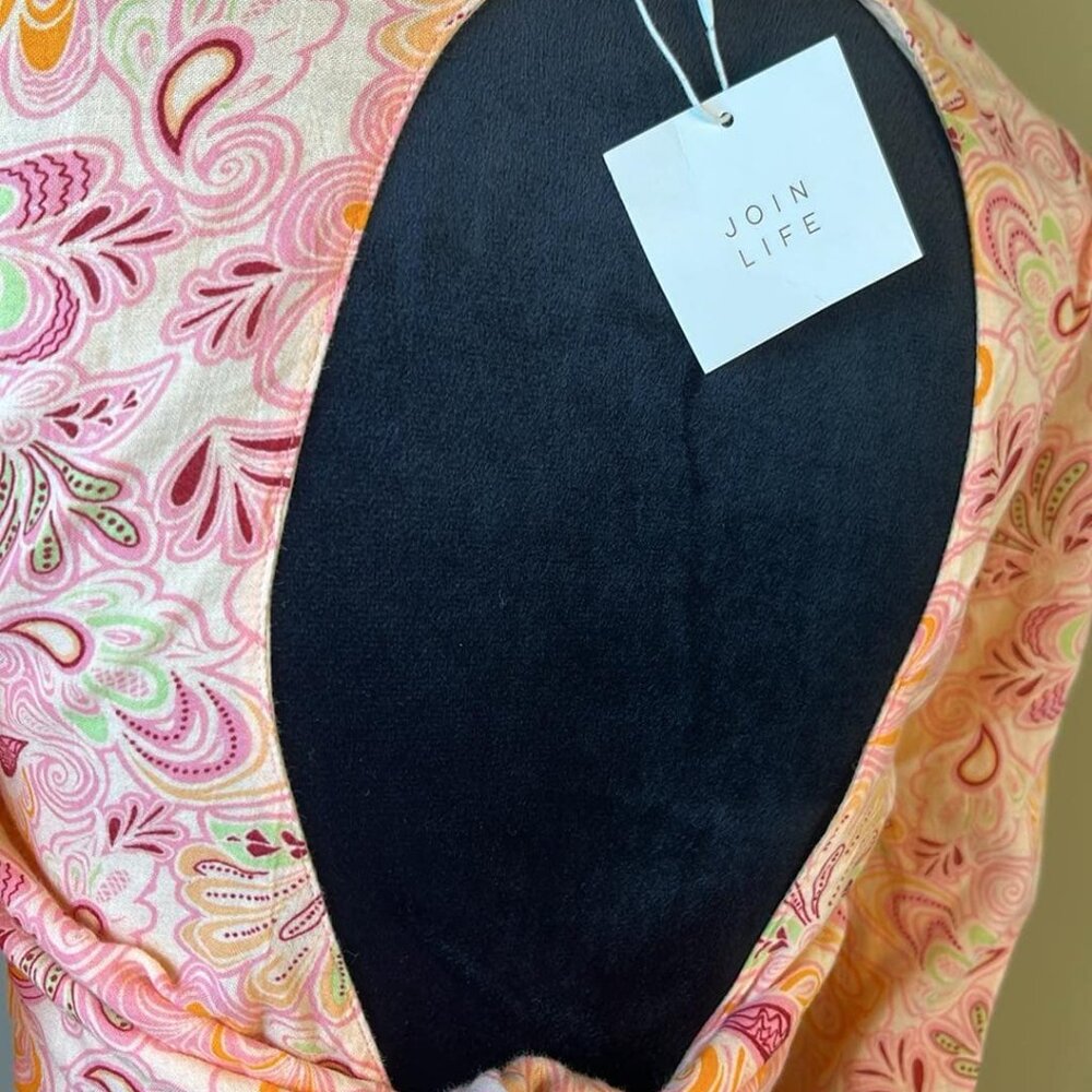 Zara XS Cropped Open Back Flared Long Sleeve Top Boho Festival Hippie Hipster  T - Picture 4 of 8